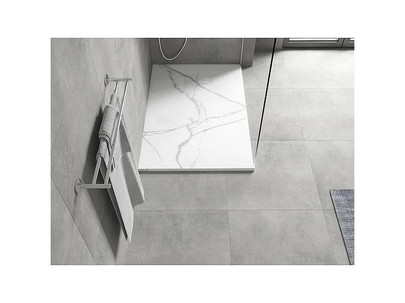 Mexen Hugo receveur de douche rectangulaire SMC 90 x 80 cm, pierre blanche - 42158090