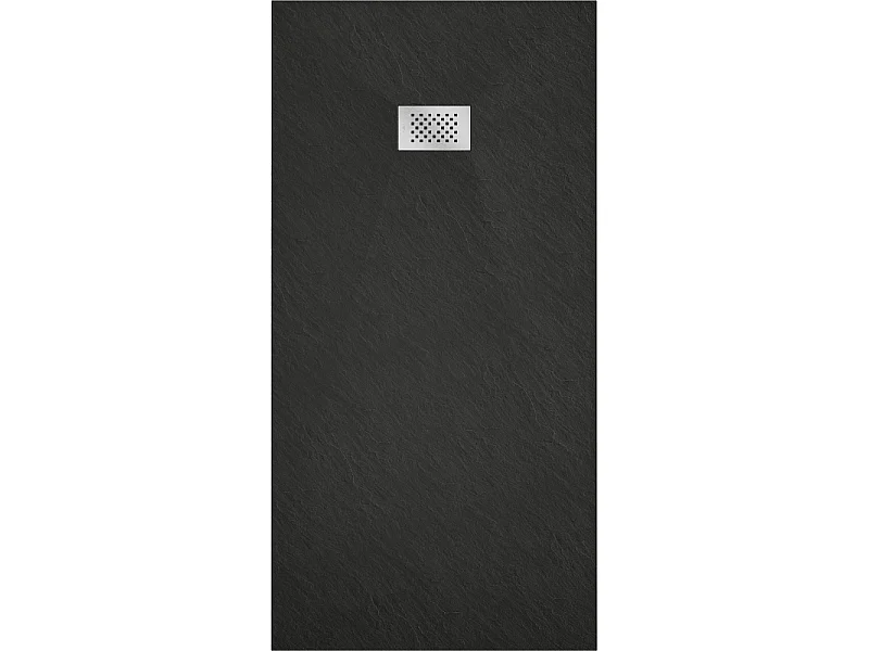 Mexen Hugo brodzik prostokątny SMC 170 x 90 cm, czarny, maskownica inox - 42709017-X