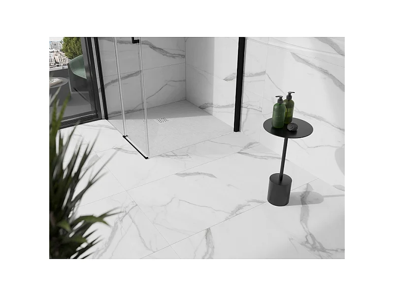Mexen Stone+ square composite shower tray 90 x 90 cm, white, white cover - 44109090-W