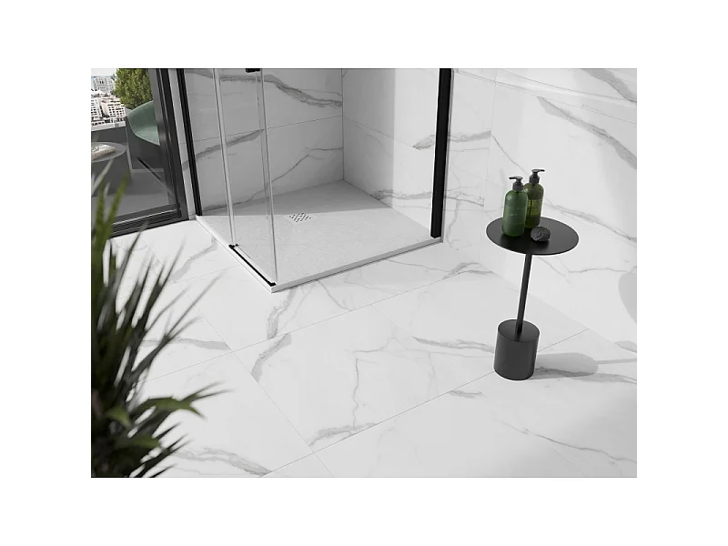 Mexen Stone+ square composite shower tray 90 x 90 cm, white, white cover - 44109090-W