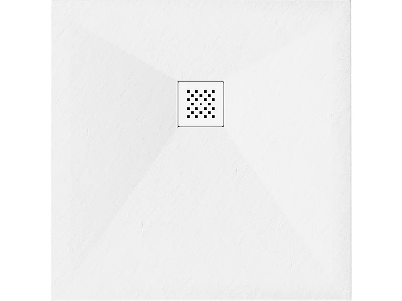 Mexen Stone+ square composite shower tray 90 x 90 cm, white, white cover - 44109090-W