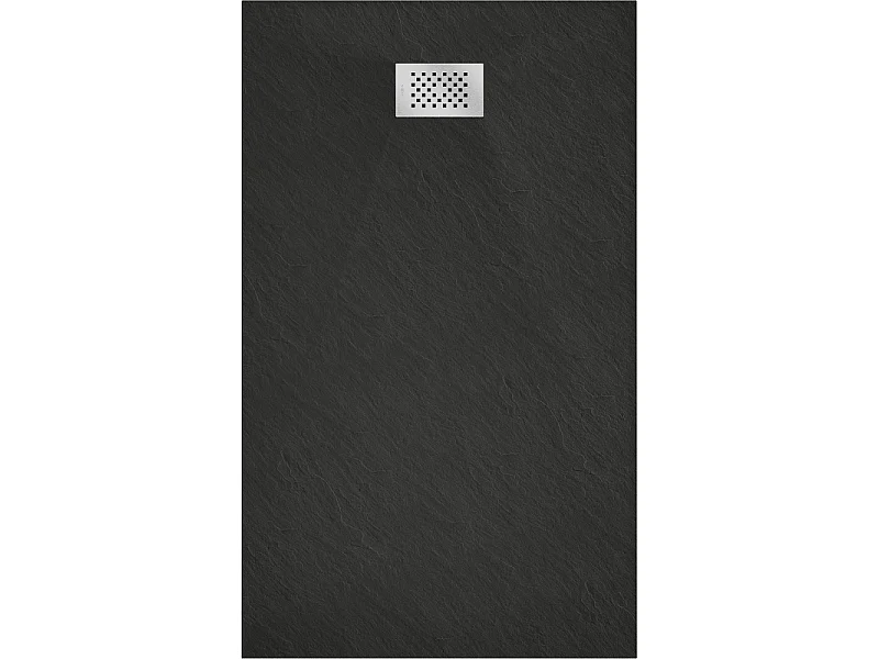 Mexen Hugo rectangular shower tray SMC 150 x 80 cm, black, inox cover - 42708015-X