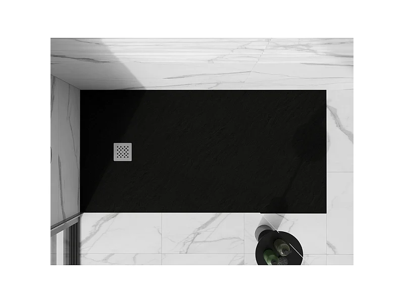 Mexen Stone+ piatto doccia rettangolare in composito 160 x 80 cm, nero - 44708016