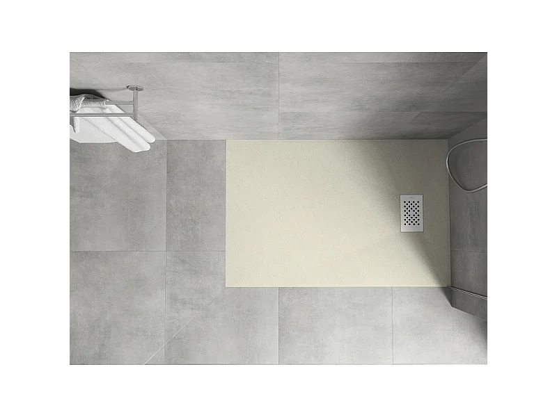 Mexen Hugo receveur de douche rectangulaire SMC 100 x 90 cm, beige, cache blanc - 42699010-W