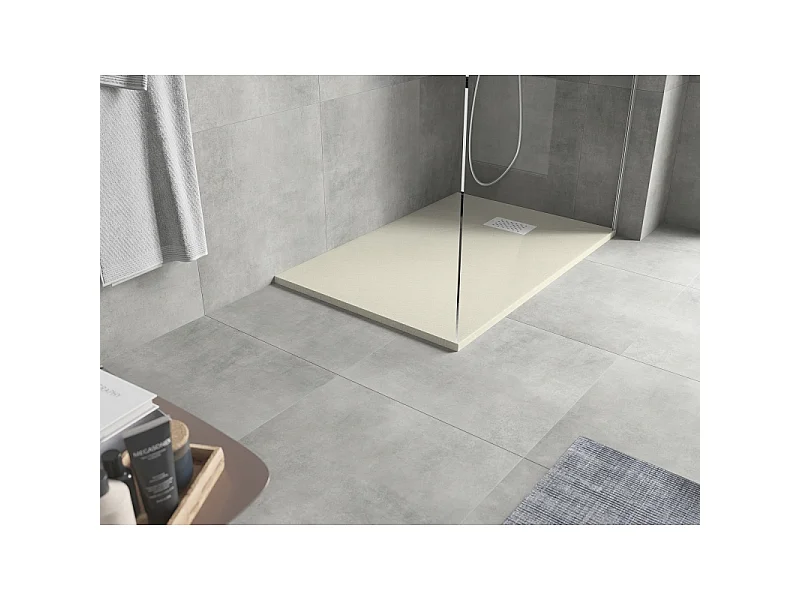 Mexen Hugo receveur de douche rectangulaire SMC 100 x 90 cm, beige, cache blanc - 42699010-W