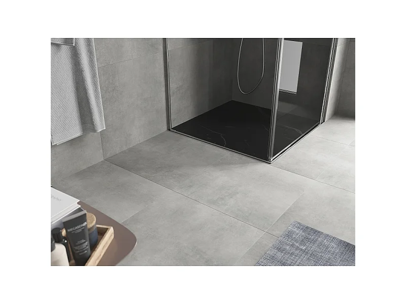Mexen Hugo quadratische Duschwanne SMC 90 x 90 cm, schwarzer Stein - 42759090