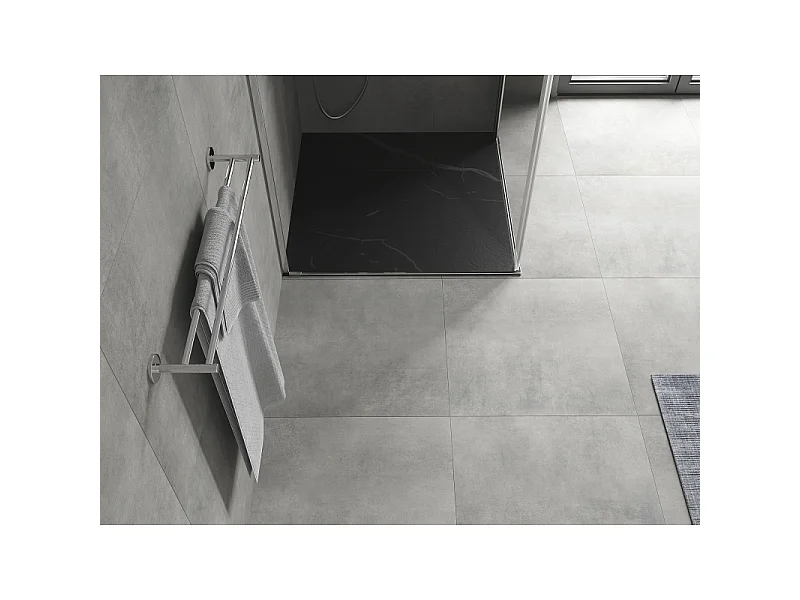 Mexen Hugo quadratische Duschwanne SMC 90 x 90 cm, schwarzer Stein - 42759090