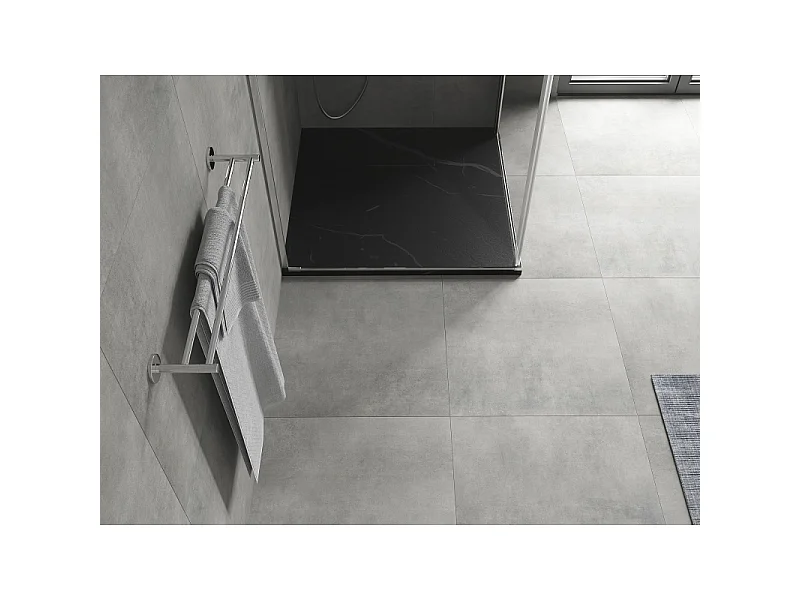 Mexen Hugo quadratische Duschwanne SMC 90 x 90 cm, schwarzer Stein - 42759090