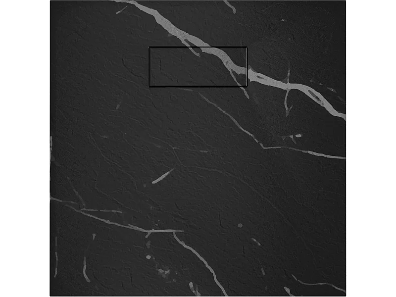 Mexen Hugo quadratische Duschwanne SMC 90 x 90 cm, schwarzer Stein - 42759090