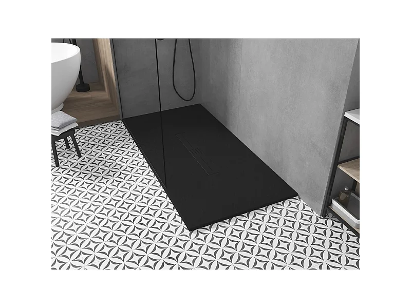 Mexen Toro rectangular shower tray SMC 170 x 70 cm, black, black cover - 43707017-B