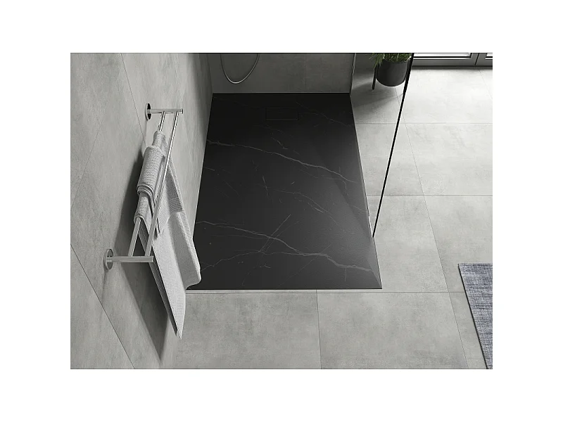 Mexen Hugo Rechteckige Duschwanne SMC 150 x 80 cm, schwarzer Stein - 42758015