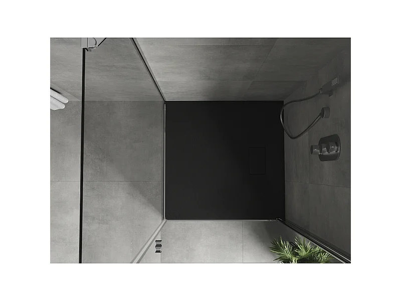 Mexen Hugo kvadratisk brusebund SMC 80 x 80 cm, sort - 42708080