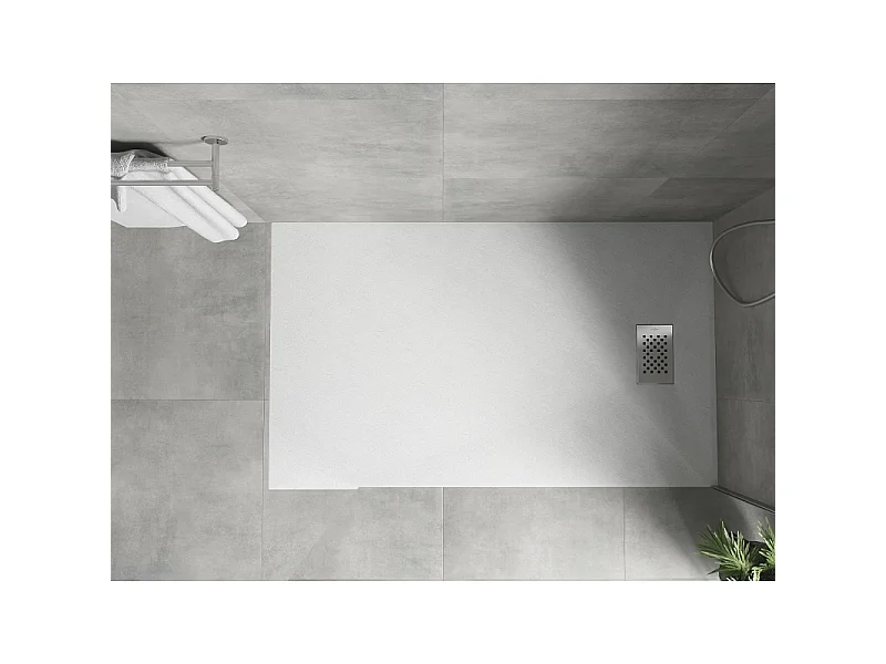 Mexen Hugo rechthoekige douchebak SMC 150 x 90 cm, wit, inox afdekplaat - 42109015-X
