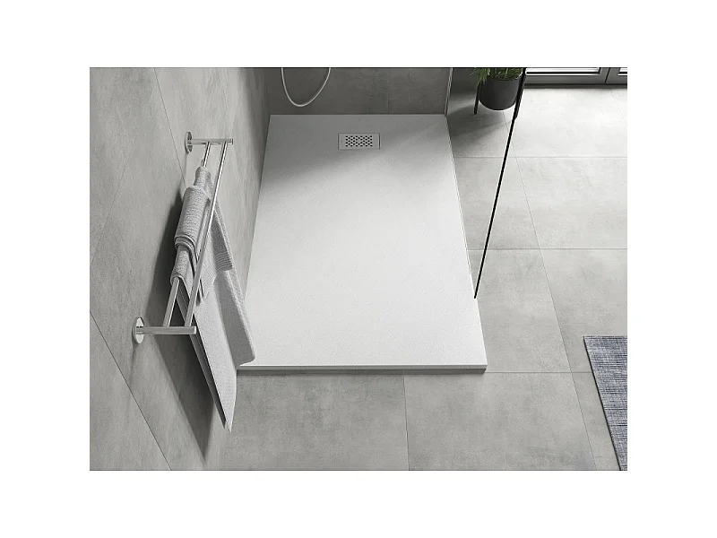 Mexen Hugo rechthoekige douchebak SMC 150 x 90 cm, wit, inox afdekplaat - 42109015-X