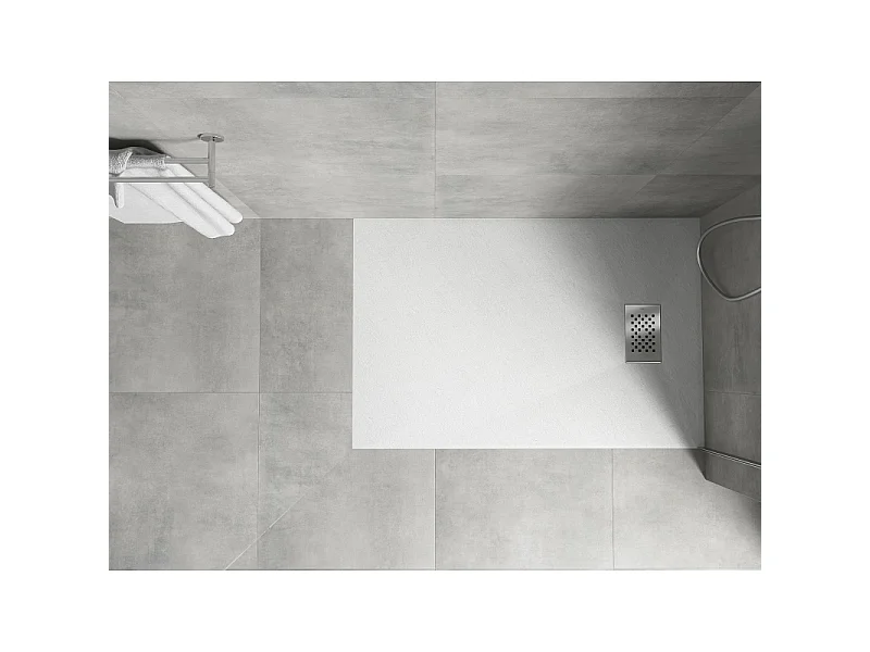 Mexen Hugo rectangular tray SMC 90 x 70 cm, white, inox cover - 42107090-X