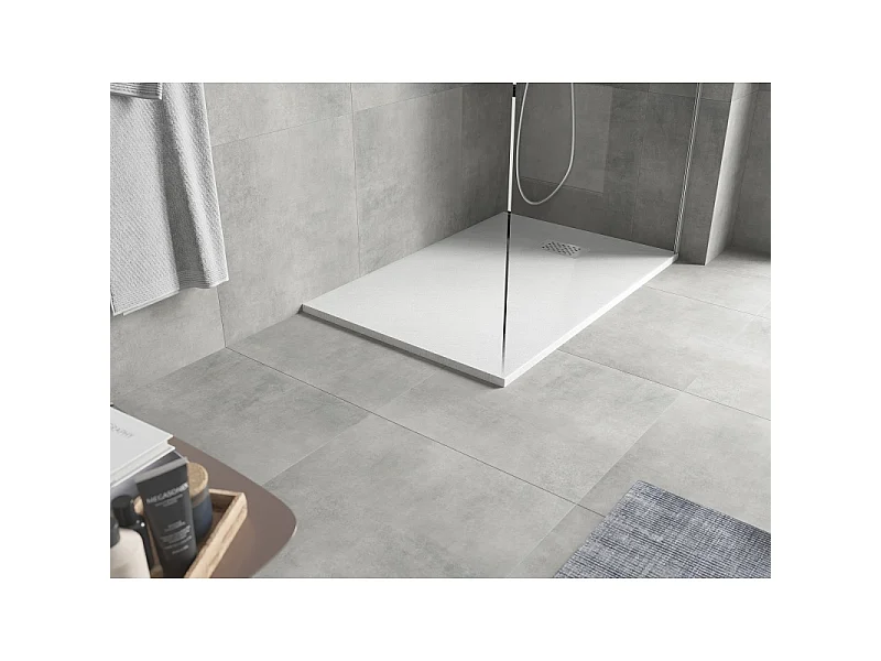 Mexen Hugo rectangular tray SMC 90 x 70 cm, white, inox cover - 42107090-X