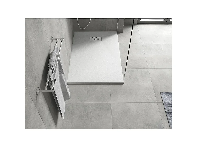 Mexen Hugo rectangular tray SMC 90 x 70 cm, white, inox cover - 42107090-X
