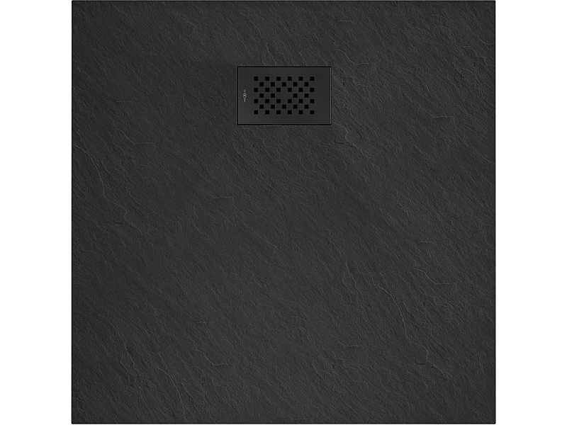 Mexen Hugo brodzik kwadratowy SMC 90 x 90 cm, czarny, maskownica czarna - 42709090-B