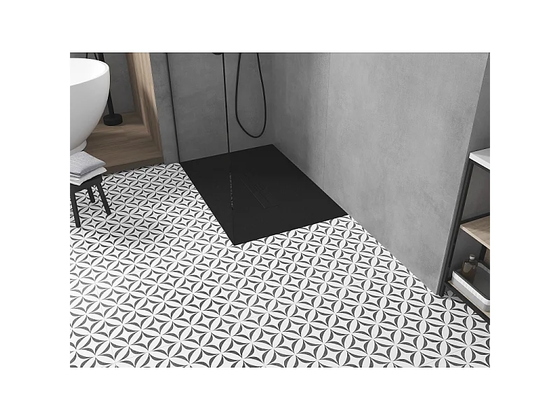 Mexen Toro receveur de douche rectangulaire SMC 120 x 70 cm, noir, cache noir - 43707012-B