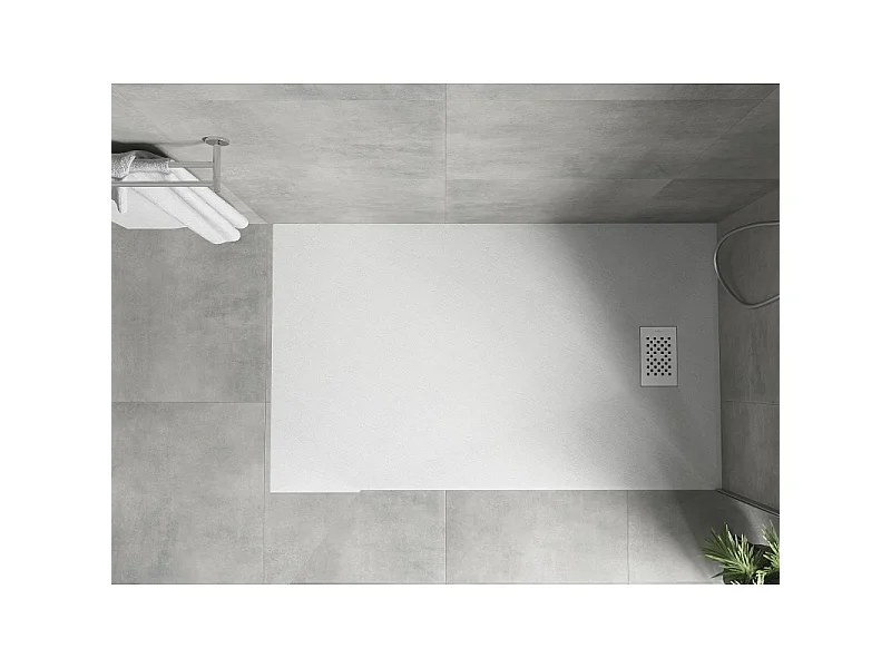 Mexen Hugo rectangular shower tray SMC 160 x 80 cm, white, white cover - 42108016-W