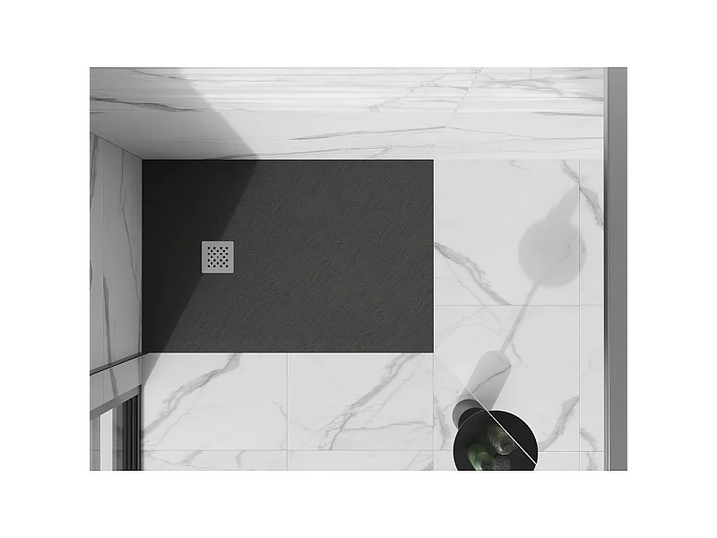 Mexen Stone+ plato de ducha rectangular de composite 140 x 70 cm, antracita - 44717014