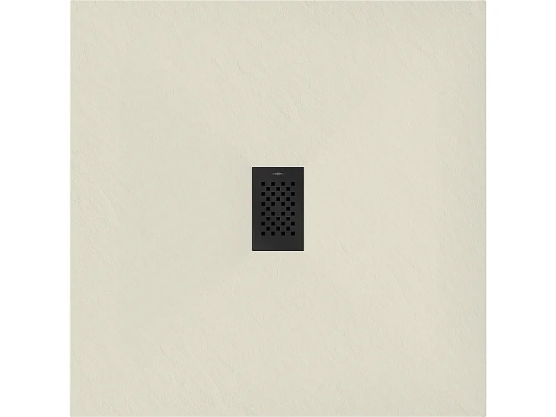 Mexen Hugo quadratische Duschwanne SMC 80 x 80 cm, beige, schwarze Abdeckung - 42698080-B