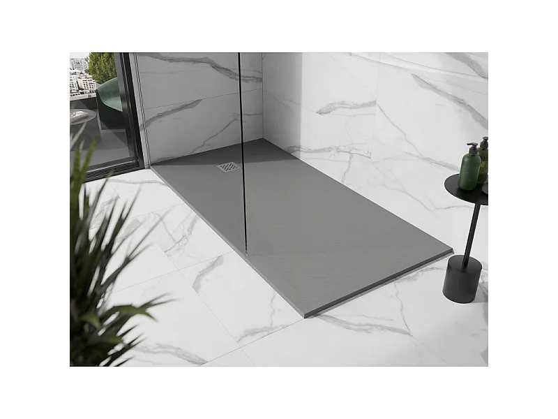 Mexen Stone+ plato de ducha rectangular de material compuesto 200 x 90 cm, gris-hormigón - 44619020