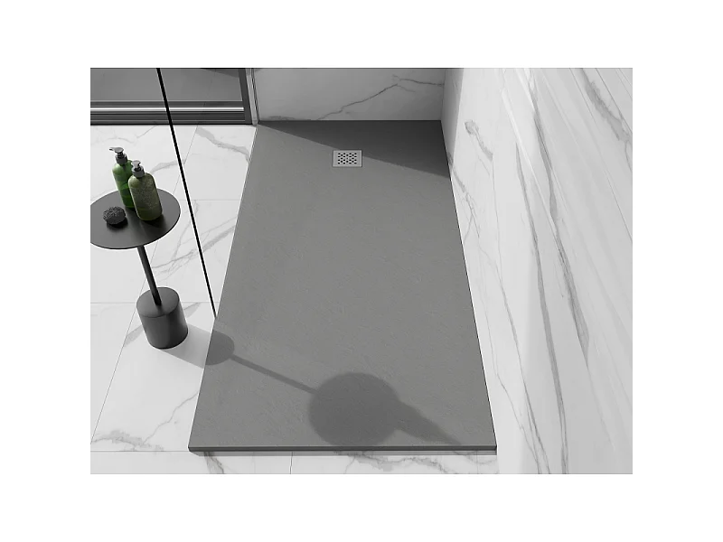 Mexen Stone+ plato de ducha rectangular de material compuesto 200 x 90 cm, gris-hormigón - 44619020
