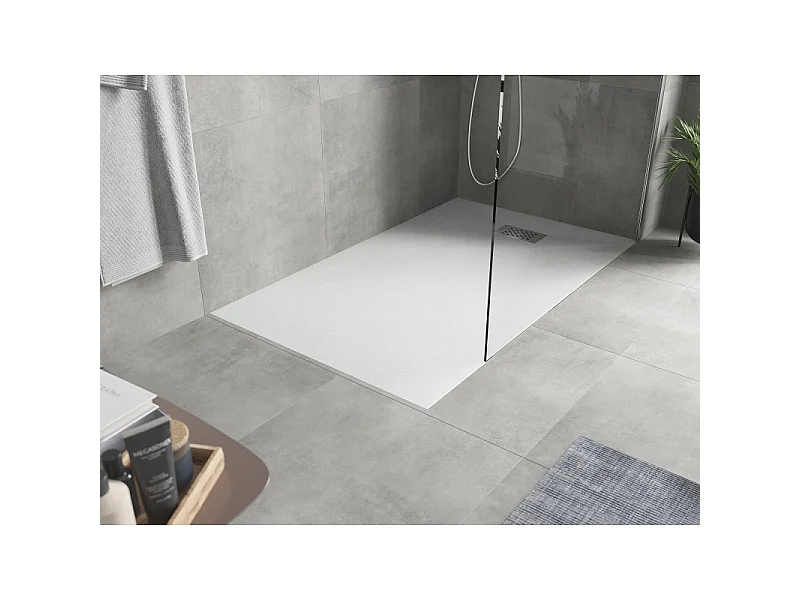 Mexen Hugo rectangular shower tray SMC 140 x 80 cm, white, inox cover - 42108014-X