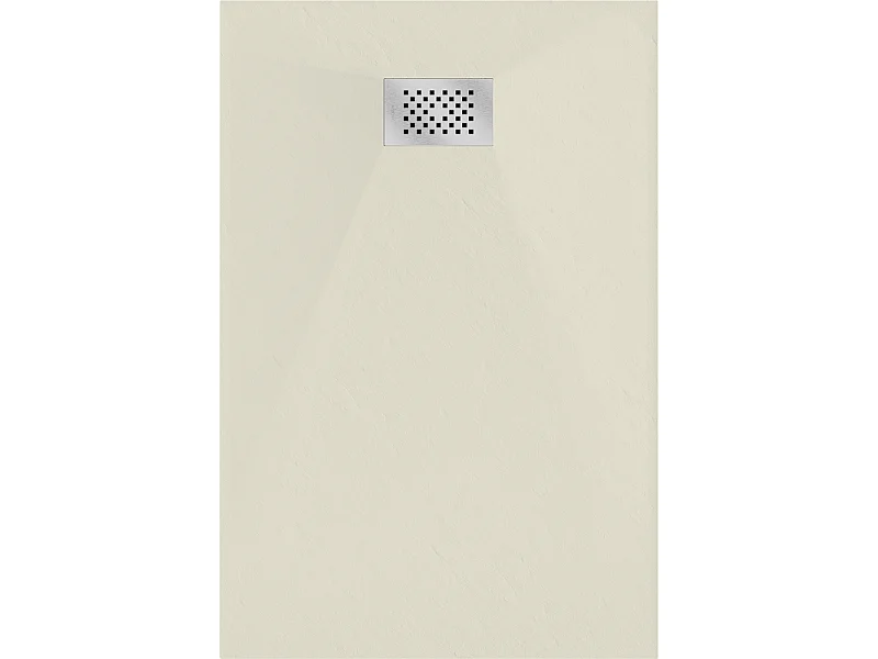 Mexen Hugo brodzik prostokątny SMC 100 x 90 cm, beżowy, maskownica inox - 42699010-X