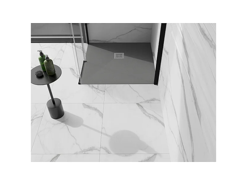 Mexen Stone+ plato de ducha compuesto cuadrado 100 x 100 cm, gris-hormigón - 44611010