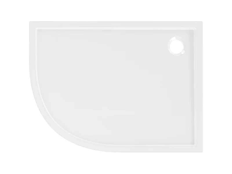 Mexen Flow semicircular asymmetric slim right shower tray 100 x 90 cm, white gloss - 46Q109010R