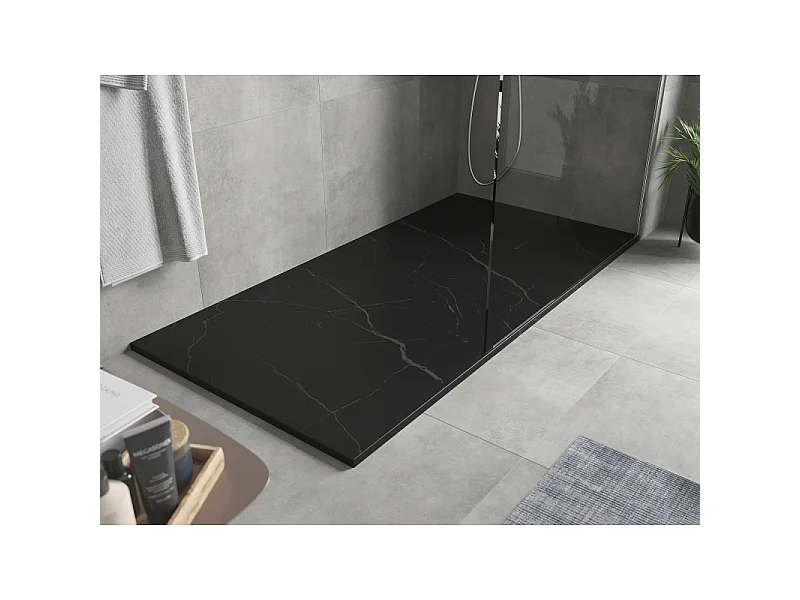 Mexen Hugo Rechteckige Duschwanne SMC 180 x 90 cm, schwarzer Stein - 42759018