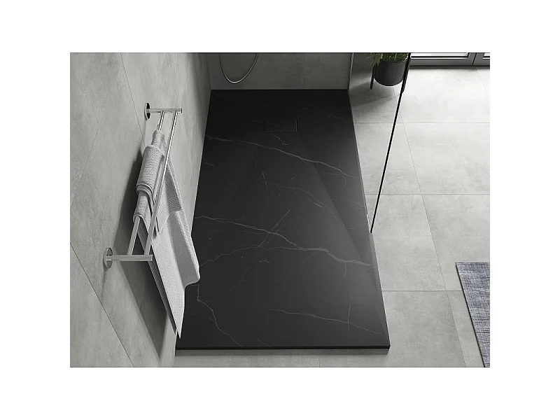 Mexen Hugo Rechteckige Duschwanne SMC 180 x 90 cm, schwarzer Stein - 42759018