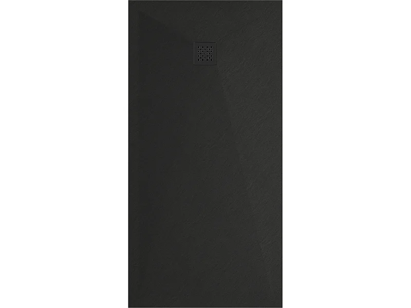 Mexen Stone+ composite rectangular shower tray 160 x 80 cm, black, black cover - 44708016-B