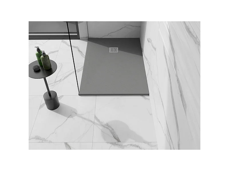 Mexen Stone+ plato de ducha de material compuesto rectangular 120 x 100 cm, gris-hormigón - 44611012