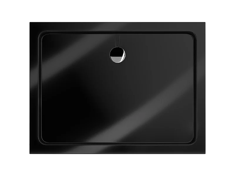 Mexen Flat rechteckige Duschwanne Slim 110 x 100 cm, schwarz, Ablauf chrom - 40701011