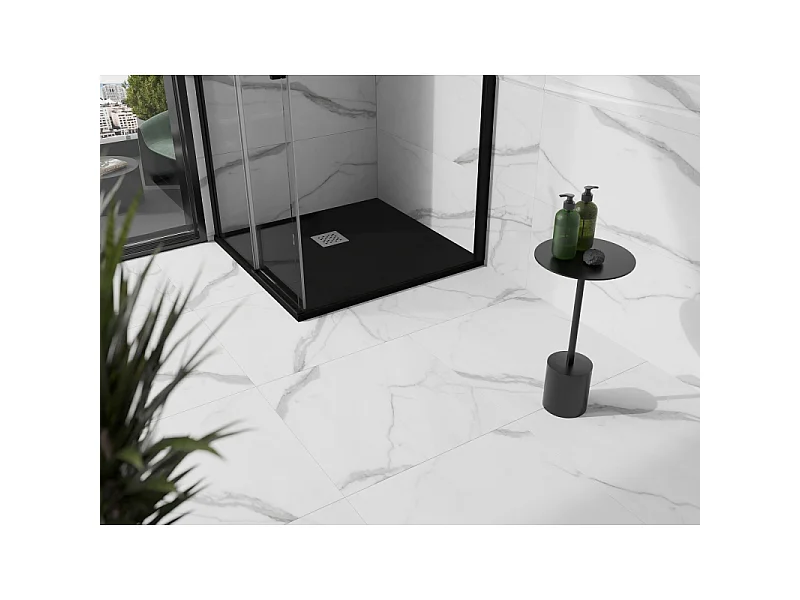 Mexen Stone+ piatto doccia composito quadrato 80 x 80 cm, nero - 44708080
