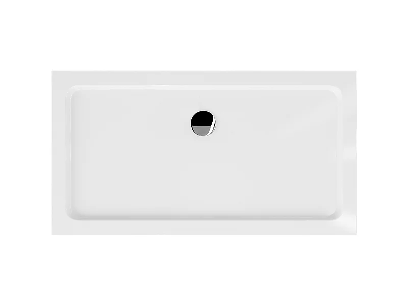 Mexen Flat rechteckige douchebak slim 120 x 70 cm, wit, chrom sifon - 40107012