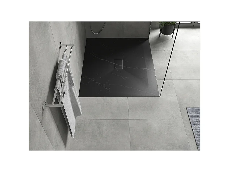 Mexen Hugo receveur de douche rectangulaire SMC 120 x 100 cm, pierre noire - 42751012