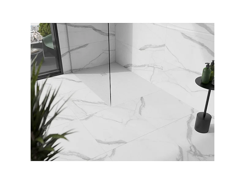 Mexen Stone+ composite rectangular shower tray 130 x 70 cm, white, white cover - 44107013-W