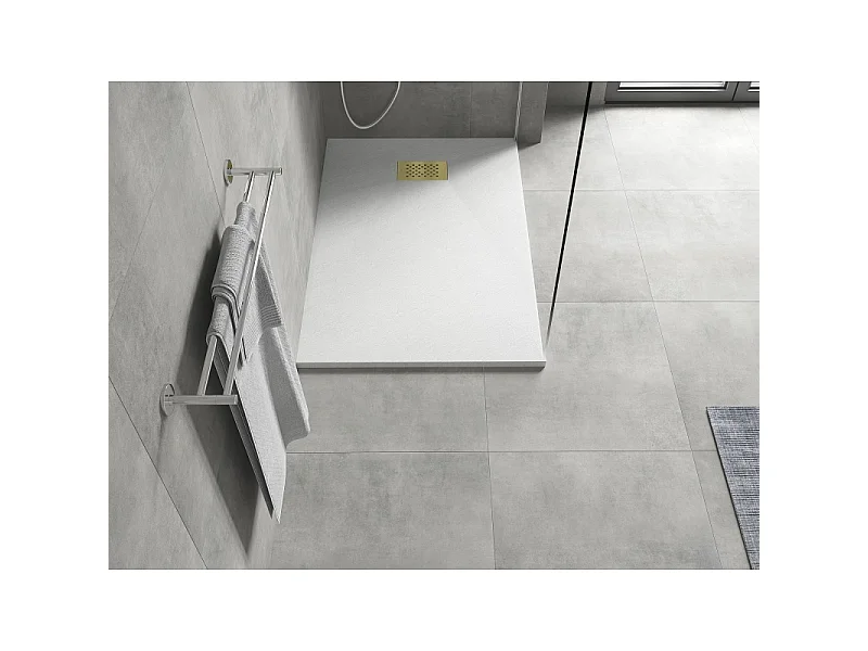 Mexen Hugo receveur de douche rectangulaire SMC 120 x 90 cm, blanc, cache or - 42109012-G