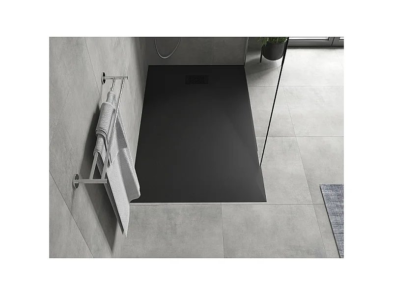 Mexen Hugo receveur de douche rectangulaire SMC 140 x 90 cm, noir, cache noir - 42709014-B