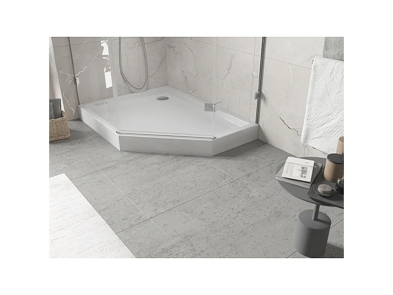 Mexen Flow+ Fünfeck-Duschwanne links 90 x 80 cm, weiß glänzend - 46P108090LH