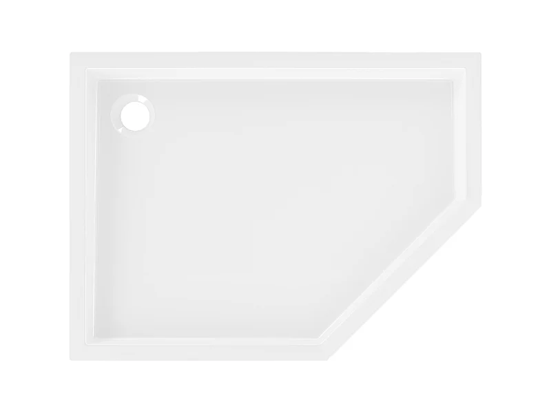 Mexen Flow+ Fünfeck-Duschwanne links 90 x 80 cm, weiß glänzend - 46P108090LH