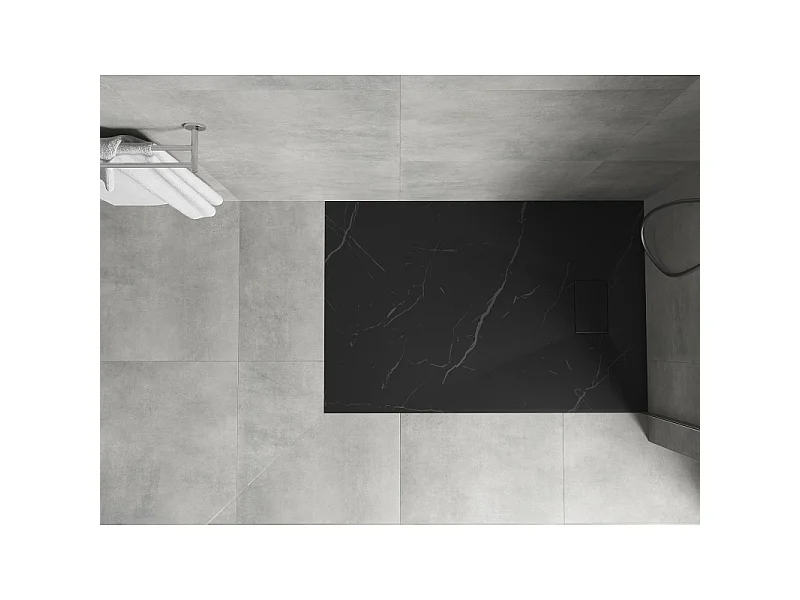 Mexen Hugo Rechteckige Duschwanne SMC 90 x 70 cm, schwarzer Stein - 42757090