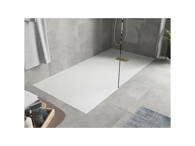 Mexen Hugo receveur de douche rectangulaire SMC 180 x 90 cm, blanc, cache doré - 42109018-G