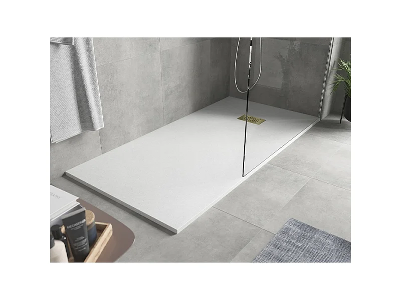 Mexen Hugo receveur de douche rectangulaire SMC 180 x 90 cm, blanc, cache doré - 42109018-G