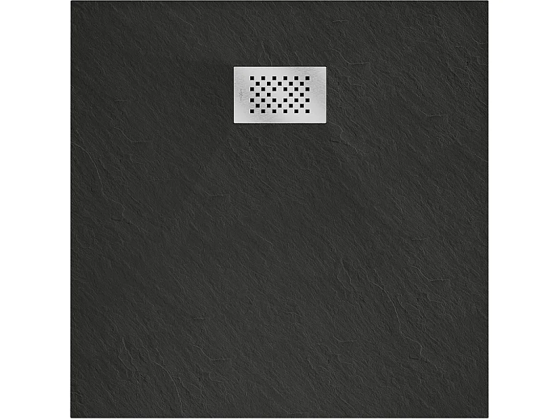 Mexen Hugo receveur de douche carré SMC 90 x 90 cm, noir, cache inox - 42709090-X
