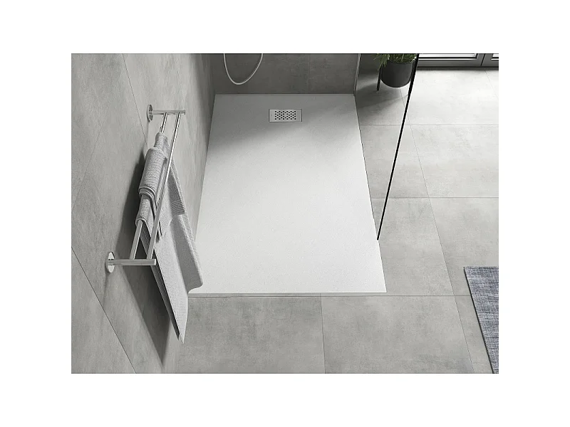 Mexen Hugo brodzik prostokątny SMC 160 x 70 cm, biały, maskownica inox - 42107016-X